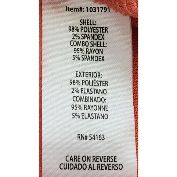 Calvin Klein Orange Lace Overlay Top XXL Lightweight Soft Stretch Short Sleeves - Picture 6 of 6